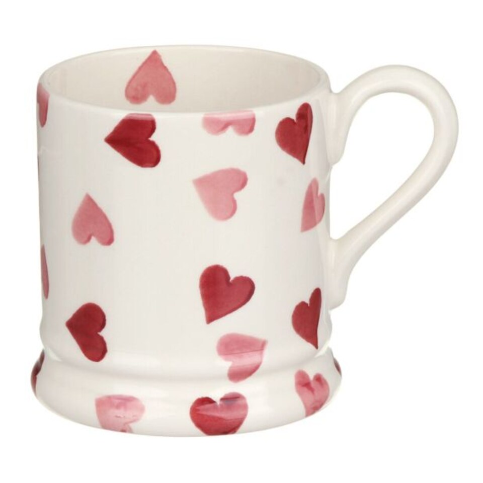 image 1 of Mug: 1 x 300ml Emma Bridgewater Pink Hearts Half Pint Mug, Ceramic | White