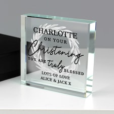Personalised 'Truly Blessed' Crystal Token Clear | One Size