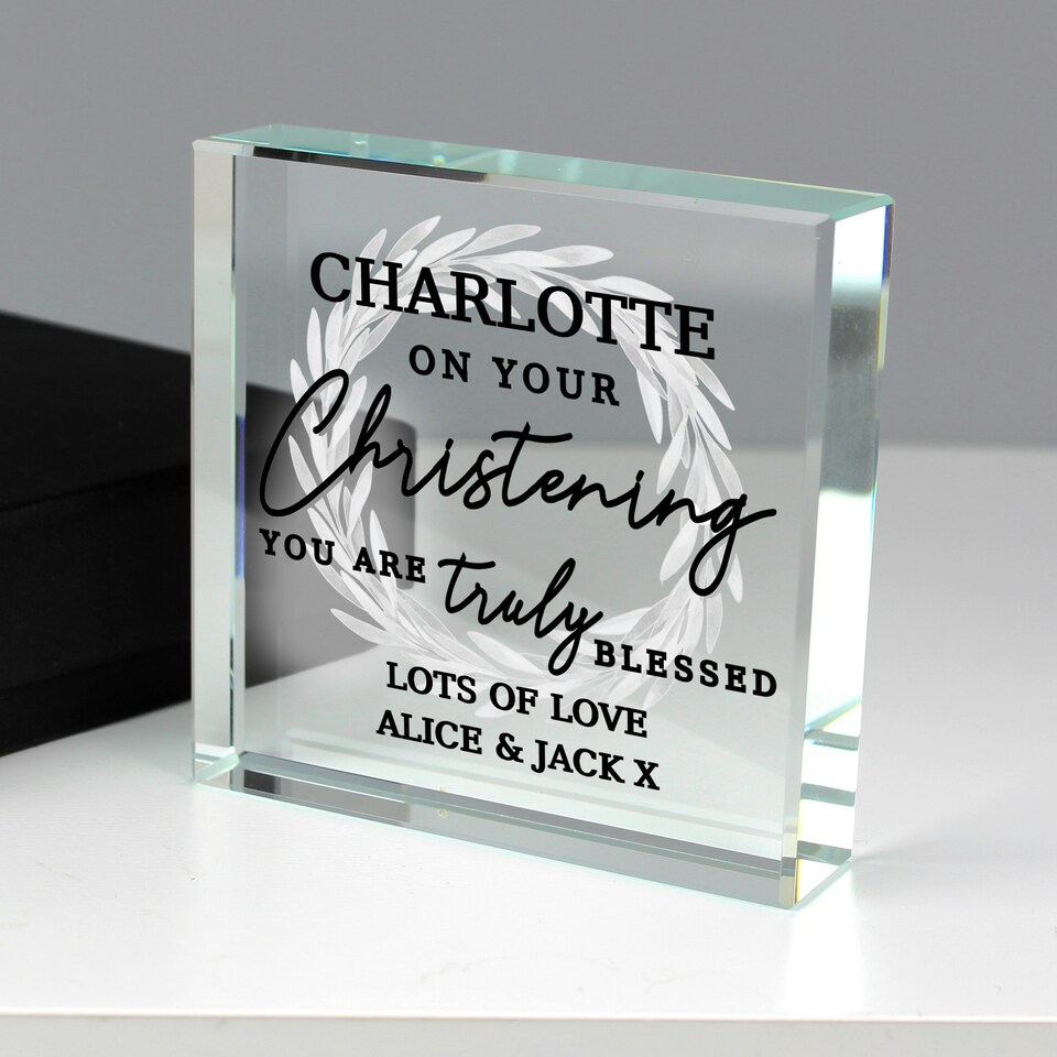 image 1 of Personalised 'Truly Blessed' Crystal Token Clear | One Size