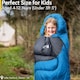 image 2 of Trail Kids Sleeping Bag Mummy Hooded 3 Season Soft Warm 2 Way Zip Boys Girls | Blue | Kids | 1