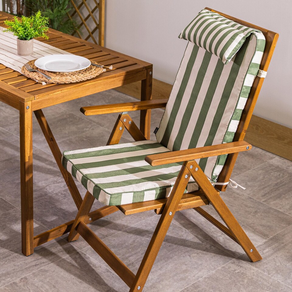 image 1 of High Back Seat Pad Deck Stripe, Cushion, Olive