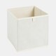 image 4 of OHS 2 Pack Folding Storage Cubes Soft Matte Velvet Collapsible Home Modern Storage Organiser Space Saving Square Ottoman Boxes Cream | Natural