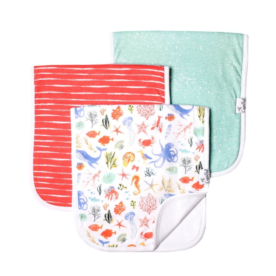 image 1 of Copper Pearl Premium Burp Cloths Nautical 3Pk