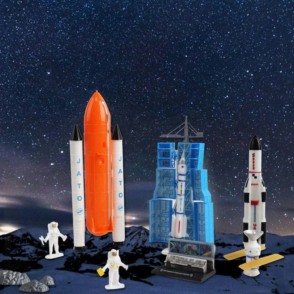 image 1 of 44 Pcs Astronaut Space Ship Shuttle Pretend Play Set
