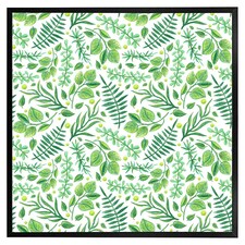 Mixed green leaves (Picture Frame) Black | XS