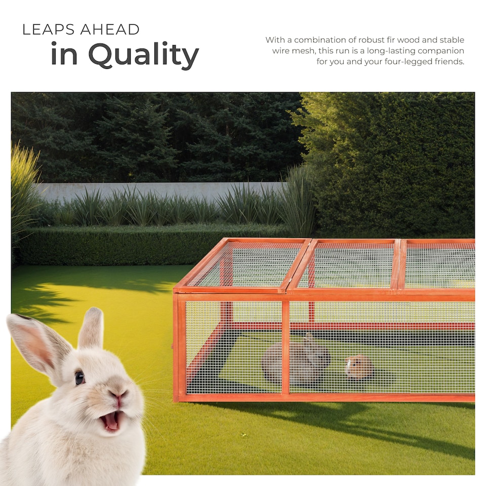 image 1 of Rabbit Run Mandy - wooden, with 2 roof openings, 2 doors, 181 x 90 x 48 cm | Brown | brown | 181 x 90 x 48 cm | 1