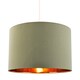 image 2 of Contemporary Olive Cotton 12 Inch Table-Pendant Lamp Shade with Shiny Copper Inner | Green