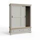 image 9 of Faire 150cm Sliding Combination Wardrobe in Dove Grey with Oak Top Grey