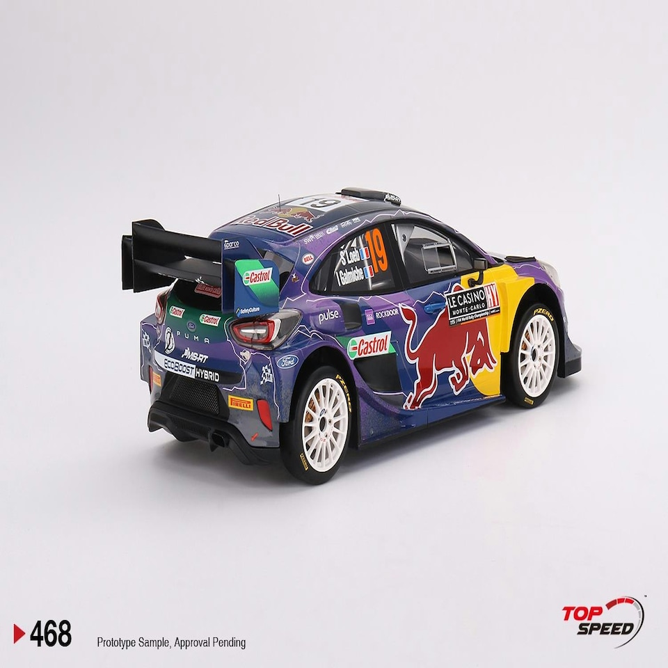 image 1 of Ford Puma Rally1 No.19 M-Sport Ford WRT 2022 Rally Monte Carlo Winner 1:18 Scale TSM TS0468
