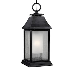 Shepherd 1 Light Large Outdoor Ceiling Pendant Lantern Weathered Zinc IP44, E27