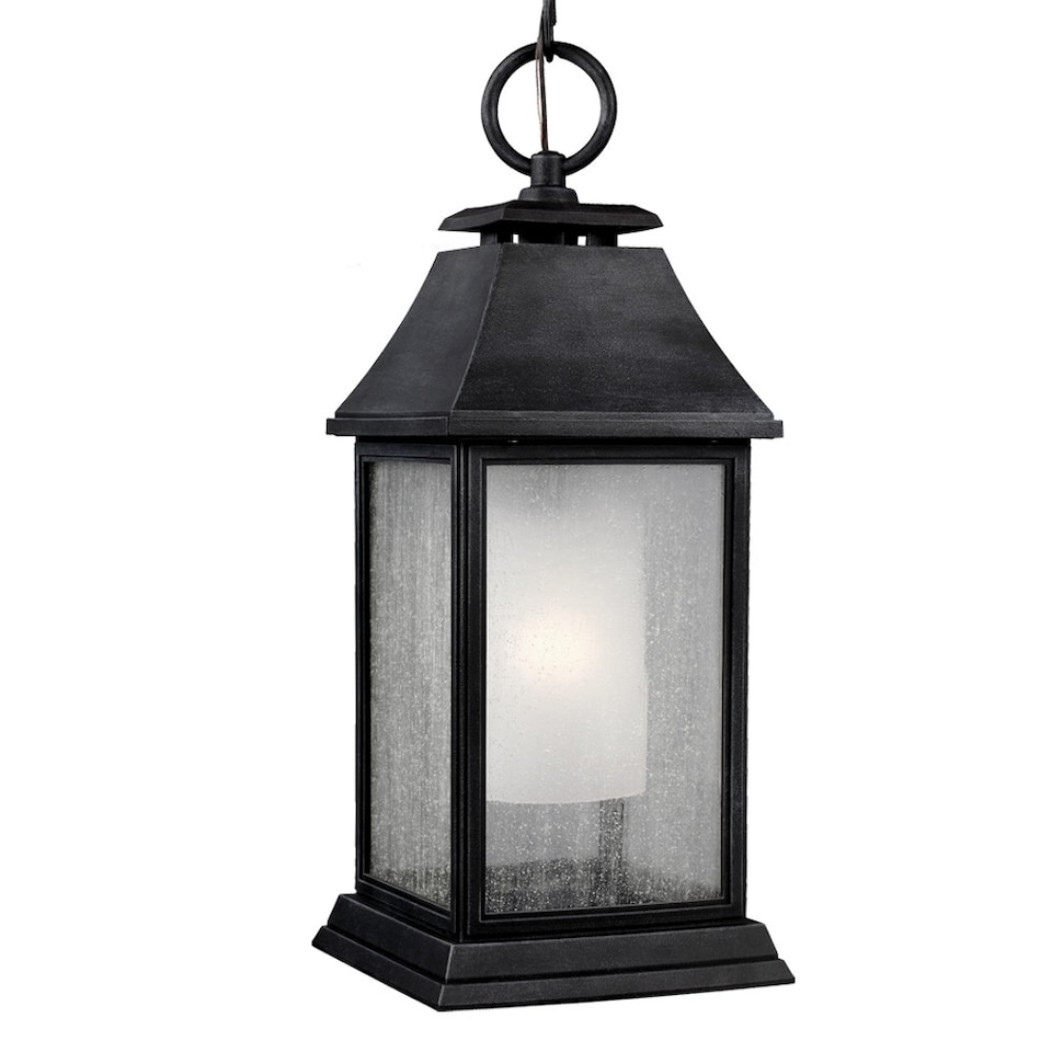 Shepherd 1 Light Large Outdoor Ceiling Pendant Lantern Weathered Zinc IP44, E27