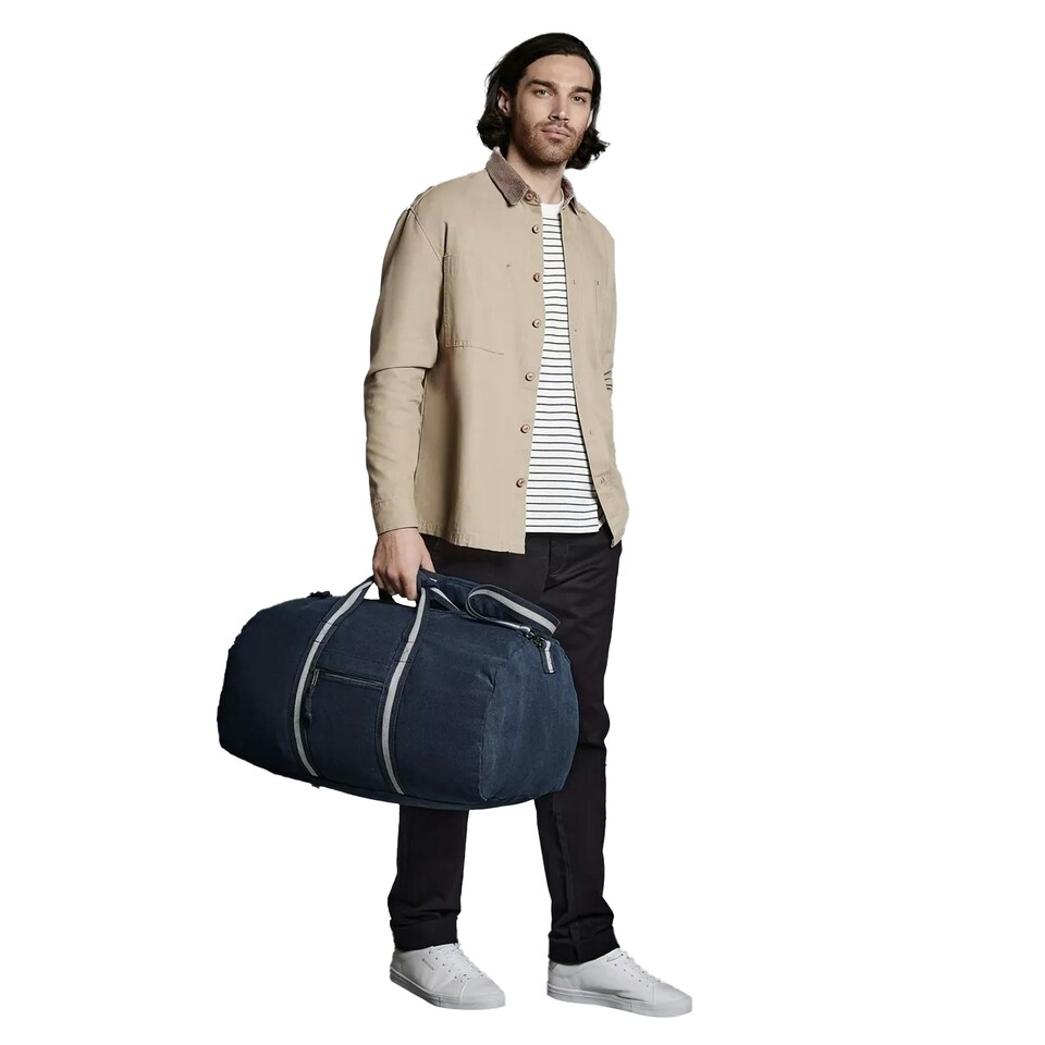 image 1 of Quadra Vintage Canvas Holdall Duffle Bag - 45 Litres - Vintage Oxford Navy - One Size