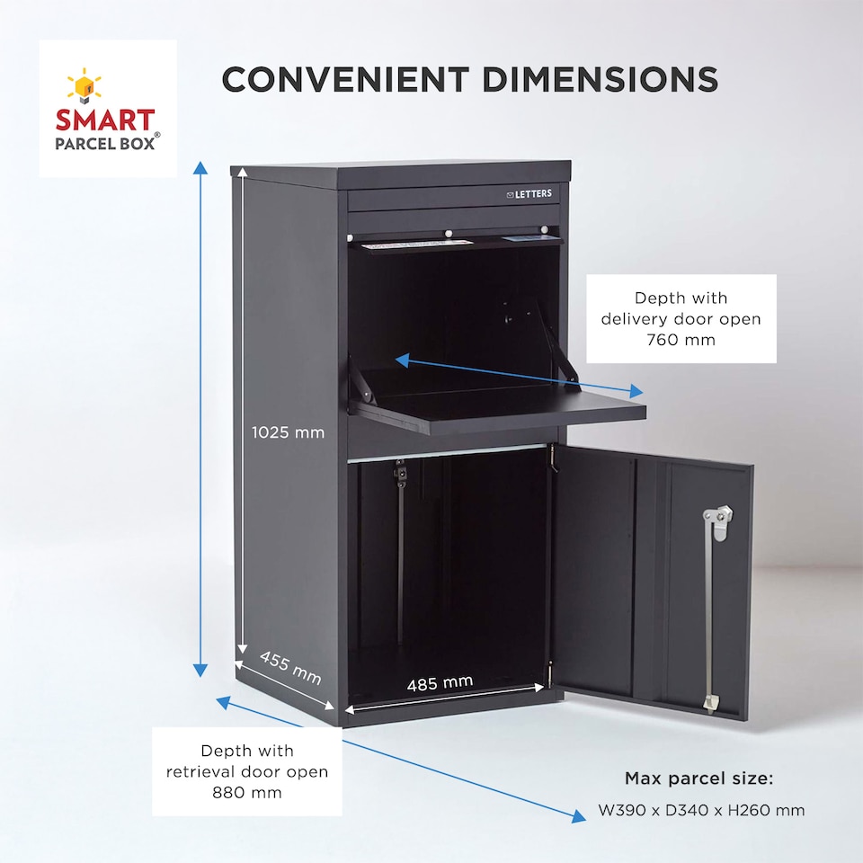 image 1 of SMART PARCEL BOX® Extra Large Front & Rear Access | Black | 1