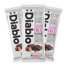 Diablo Sugar Free Dark Chocolate and Hazelnut Bar 85g 3 Pack