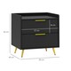 image 8 of HOMCOM Bedside Table with 2 Drawers for Bedroom, Living Room, Black