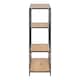 image 3 of Seaford Black Metal Asymmetrical Bookcase with 3 Oak Shelves