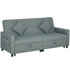 HOMCOM Reversible L-Shaped Sectional Sofa Bed with Cushions, Grey 