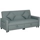 image 1 of HOMCOM Reversible L-Shaped Sectional Sofa Bed with Cushions, Grey 
