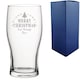 image 1 of Personalised Merry Christmas Tree Design Pint Tulip Beer Glass