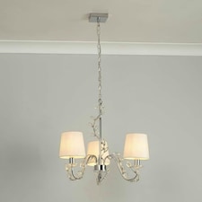 Rosie 3 Light Chrome & Clear Glass Trim Shaded Chandelier