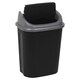 image 3 of Plastic Swing Top Waste Bin Can Dustbin Black & Grey Home Office Kitchen | Black | Black | 25 Litre