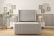 image 1 of Sloomy Hargrave Silver Plush Bed Frame With 50"  Upholstered Wingback Headboard 2'6 Small Single