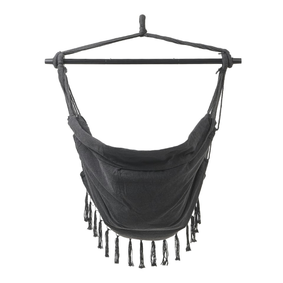 image 1 of Living and Home Garden Hanging Canvas Hammock Swing Chair, Dark Grey