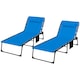 image 1 of Outsunny Foldable Sun Lounger Set, 2 Pieces Sun Lounger w/ Padded Seat Blue