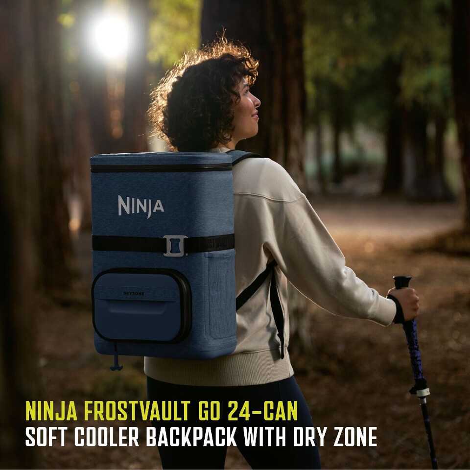 image 1 of Ninja Outdoor FrostVault Go 17L 24-Can Backpack Soft Cooler FF124EUUKNV Navy