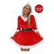 image 5 of Hooded Miss Santa Dress with Black Stockings | Multi | 2XL