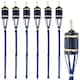 image 1 of Harbour Housewares Bamboo Garden Fire Torches - 60cm - Blue - Pack of 6