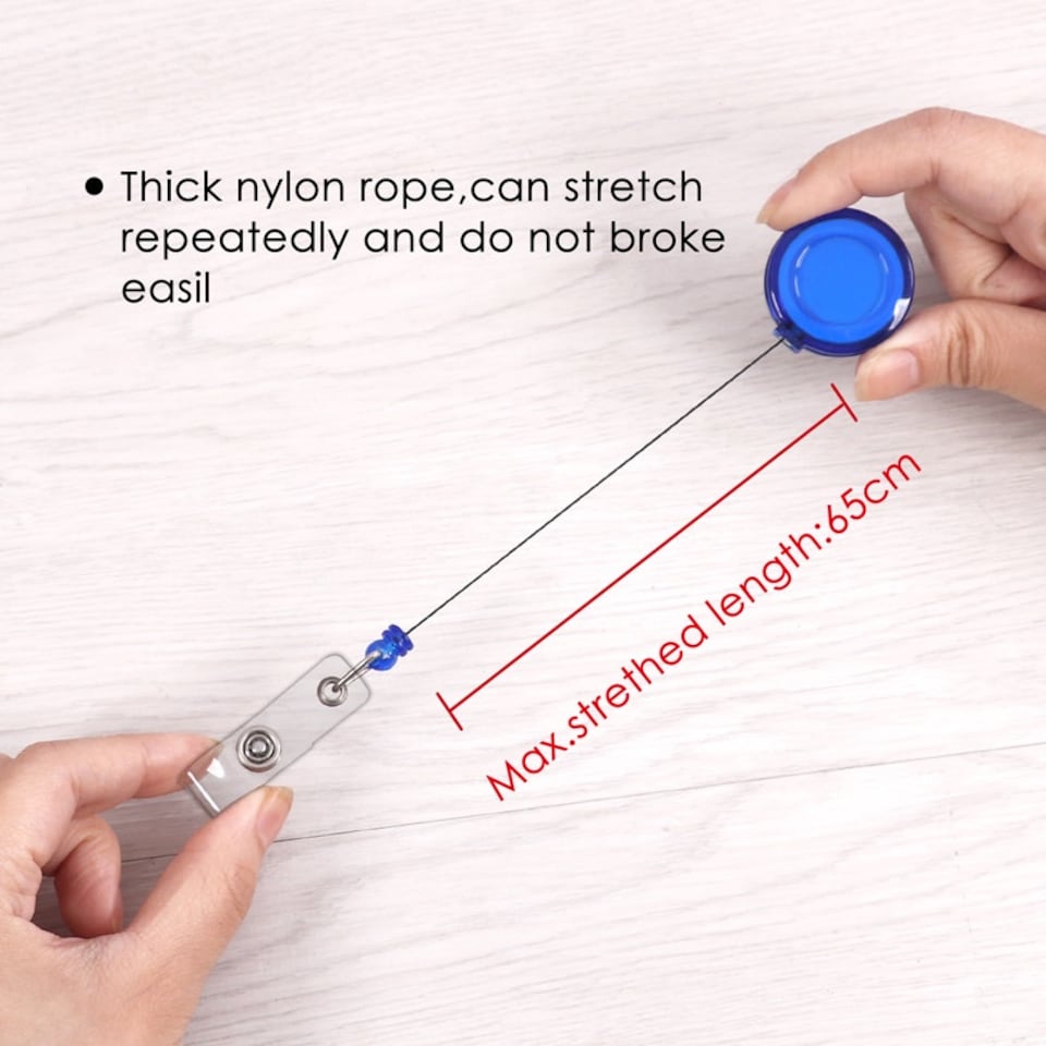 image 1 of Box of 100 Blue Pull Reel for Name Badge Holder