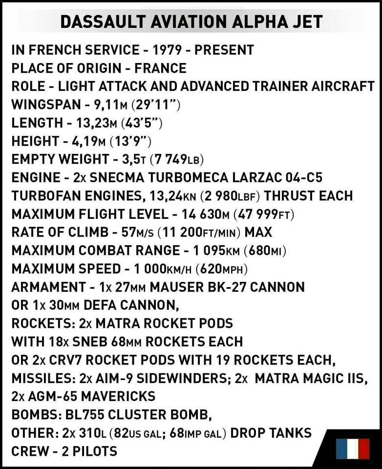 image 1 of Cobi - Armed Forces - ALPHA JET FRENCH AIR FORCE (364 Pieces)