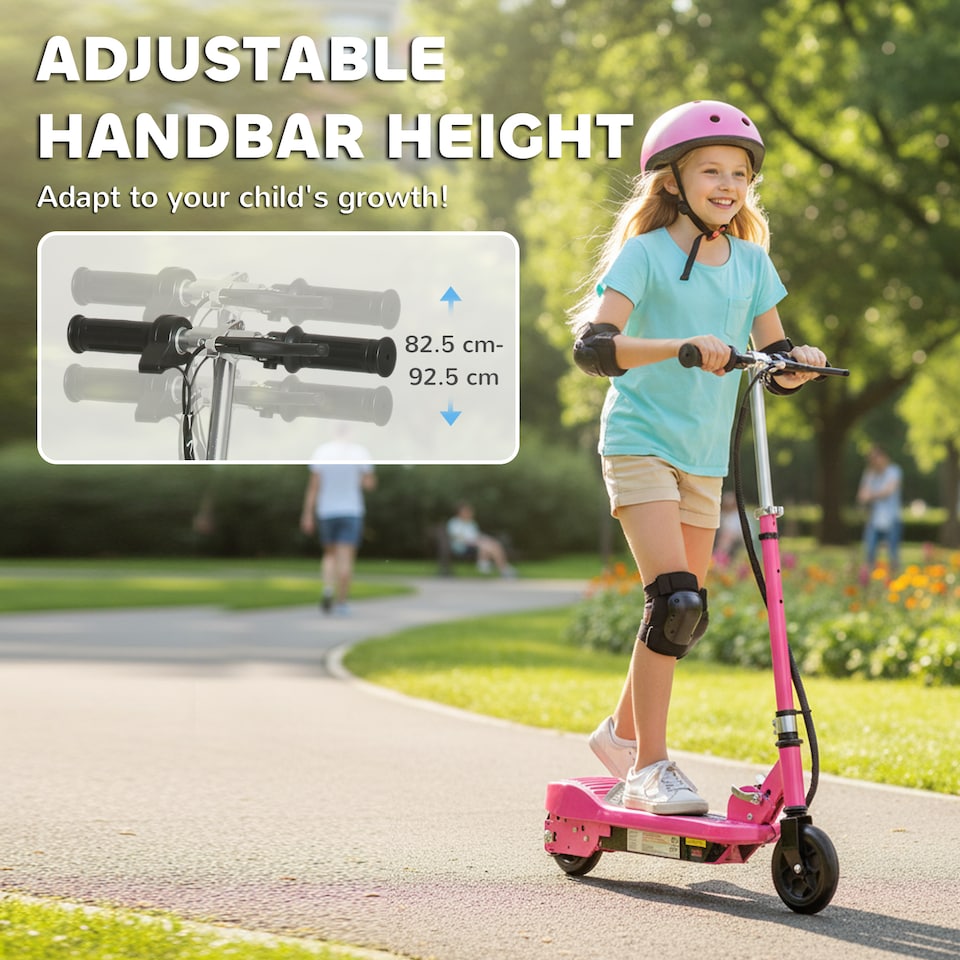image 1 of HOMCOM Foldable Electric Kids Scooter, for Ages 7-14 Years | Pink