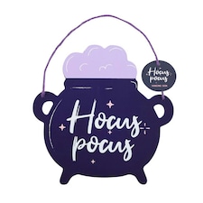 Something Different Hocus Pocus Cauldron Hanging Sign - Purple - One Size