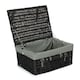 image 4 of 41cm Empty Willow Wicker Picnic Basket with Lining Black | Black | One Size