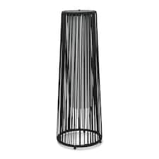 ValueLights Large Black Rattan Solar Floor Lamp | Black