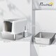 image 8 of PawHut Stainless Steel Cat Litter Box with Removable Lid & Scoop Grey | One Size