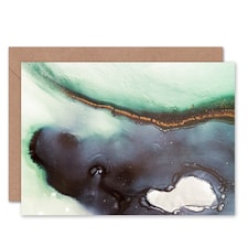 Abstract Paint Green Art Blank Just to Say Card