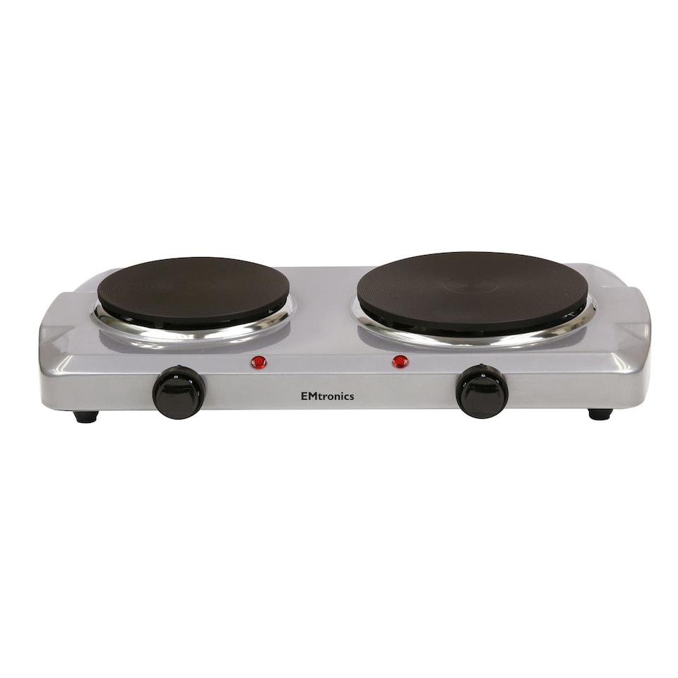 image 1 of EMtronics 2500W Double Plate Stove - Silver