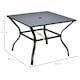 image 5 of Outsunny Garden Table with Parasol Hole for Four, Slatted Metal Plate
