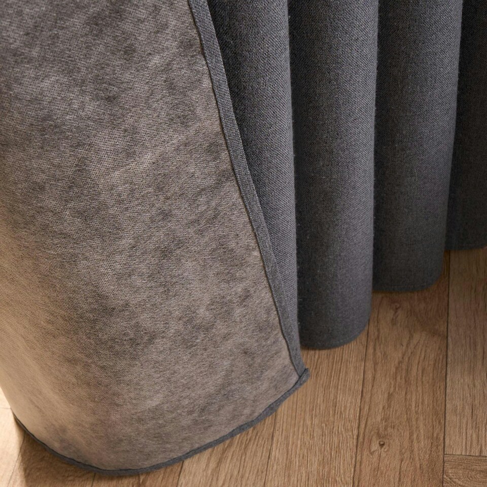 image 1 of OHS Woven Textured Blackout Eyelet Curtains, 66x90" - Charcoal