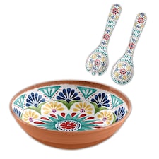 Rio Medallion Salad Bowl & Servers Set