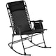 image 1 of Yaheetech 65.5 cm W  Foldable Rocking Lounger with Pillow-Black | Black | Black | One Size | 1