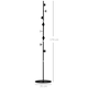 image 3 of HOMCOM Steel Coat Stand Rack Marble Base 8 Hook for Living Room Entryway,Black