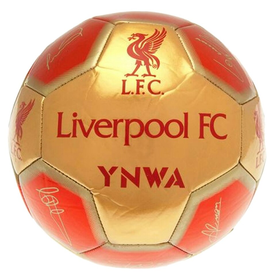 image 1 of Liverpool FC Printed Signature Mini Football - Red/Gold - 1