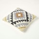 image 5 of Homescapes Agra Handwoven Kilim Cushion with Feather Filling - 45 x 45 cm | Multi | Yellow, gold, grey, black and white | 1