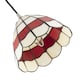 image 4 of Traditional Red and Amber Stained Glass Tiffany Pendant Lighting Shade | Red