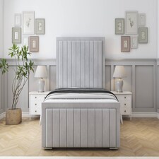 Sloomy Pemberton Silver Naples Deep-Sided Bed Frame With 50" Upholstered Headboard 4' Small Double