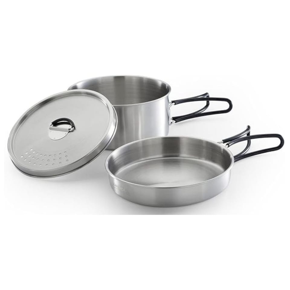 image 1 of Campingaz Trekking Kit 3-Piece Pot Set Stainless Steel